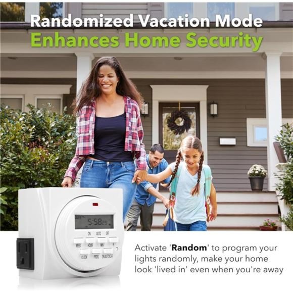 Heavy Duty Digital Programmable Timer, FD60 U6, 115V, 60Hz, Dual Outlet (2 Pack) - Picture 5 of 6